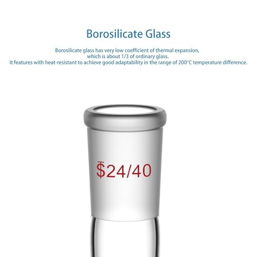 StonyLab Glass 25ml Heavy Wall Single Neck 1 Neck Round Bottom Flask RBF, with 24/40 Standard Taper Outer Joint – 25ml - size: 25 ml