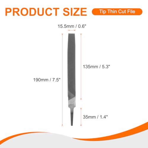 HARFINGTON Tip Thin Cut File High Carbon Steel Double Cut Teeth 6" - size: 6", style: Thin