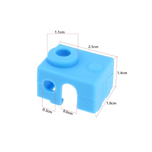 The Lord of the Tools 4pcs 3D Printer Heater Block Silicone Socks Cover Silicone Hotend Sock Compatible with Prusa MK3 MK3S Compatible with E3D V6 PT100 Blue