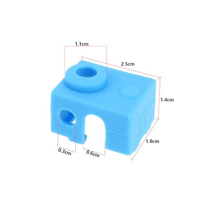 The Lord of the Tools 4pcs 3D Printer Heater Block Silicone Socks Cover Silicone Hotend Sock Compatible with Prusa MK3 MK3S Compatible with E3D V6 PT100 Blue
