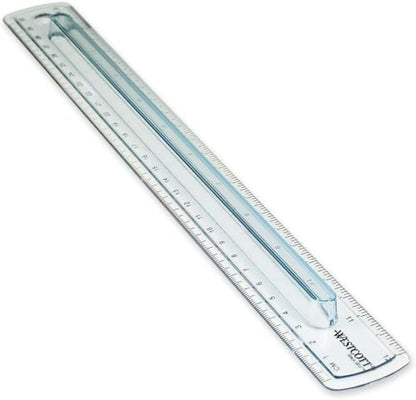 Westcott Finger Grip Ruler, Back-to-School, Smoke Gray, School Supplies, Classroom Supplies, 12-Inch - size: Single