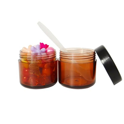 20pcs 20 Gram Jar, BPA Free, 20ml Cosmetic Sample Empty Container - color: 20pack 20ml Brown w/ Black Lid