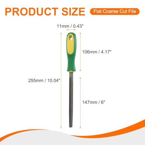 HARFINGTON Triangle Medium Teeth Cut File 6" Double Cut Teeth High Carbon Steel Hand Rasp File Plastic Handle for Metal Wood Deburring Removing - size: 6", style: Medium