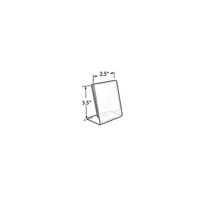 Azar Displays 112739 2.5" W x 3.5" H Vertical L-Shaped Sign Holder -10pk - size: 2.5 in W x 3.5 H in Vertical