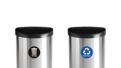 ASSURED SIGNS Recycle Stickers for Trash Bins - 2 Pack 5 Inch Round Labels - color: Blue
