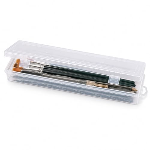 Clear Plastic Tool Box Bead Organizer and Storage Case Transparent Small Tool Storage Box for Craft Supplies Jewelry Small Parts Wall Mount Hanging Container 13.97 X 3.54 X 1.49 in