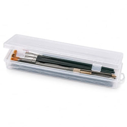 Clear Plastic Tool Box Bead Organizer and Storage Case Transparent Small Tool Storage Box for Craft Supplies Jewelry Small Parts Wall Mount Hanging Container 13.97 X 3.54 X 1.49 in