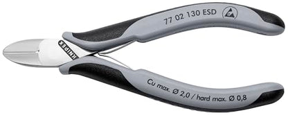 KNIPEX Tools 77 02 130 ESD Electronics Diagonal Cutters, ESD Handles, 5-1/4"