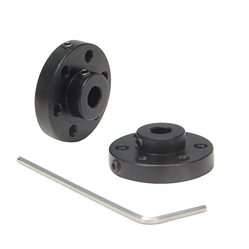 2PCS Black Rigid Flange Shaft Coupling,Universal Aluminum MOUNTING HUB for 5mm Shaft Pair with M3 Thread - style: 5mm-Black