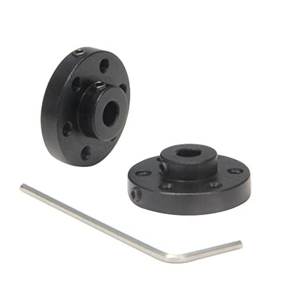 2PCS Black Rigid Flange Shaft Coupling,Universal Aluminum MOUNTING HUB for 5mm Shaft Pair with M3 Thread - style: 5mm-Black