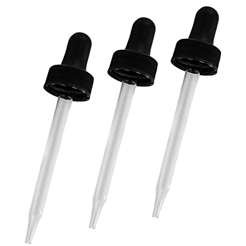 Black Glass Dropper Cap Assembly (Pack of 3) (20/400) - size: 20/400 1oz
