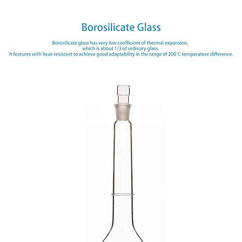 stonylab Glass Volumetric Flask Class A with Glass Stopper, Borosilicate Glass Heavy Wall Volumetric Flask Tolerance ±0.25 ml, 500 ml - size: 500 ml