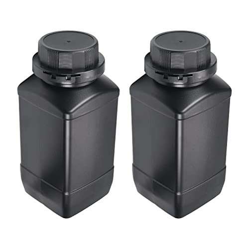 Heyiarbeit 2pcs Plastic Lab Chemical Reagent Bottle 1000ml/34oz Wide Mouth Sample Sealing Liquid Storage Container Black Cap - size: 1000ml (2pcs)