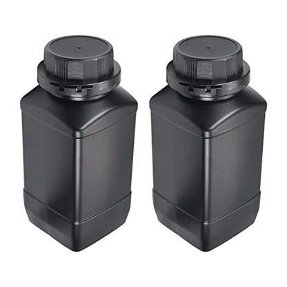 Heyiarbeit 2pcs Plastic Lab Chemical Reagent Bottle 1000ml/34oz Wide Mouth Sample Sealing Liquid Storage Container Black Cap - size: 1000ml (2pcs)
