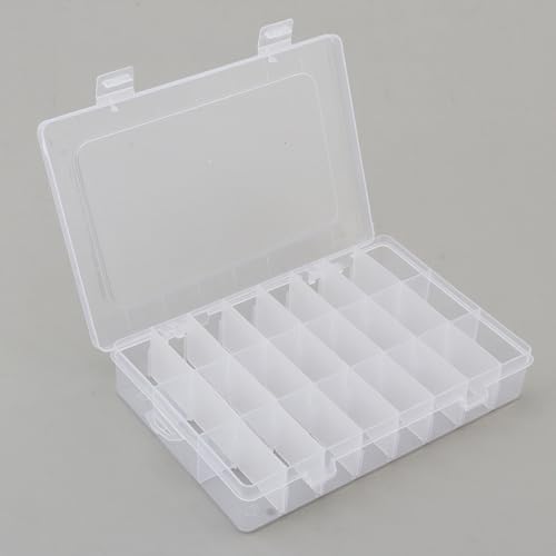 24 Compartment Electronic Component Storage Box Case, SMD SMT Case, Electronic Boxes (7.63 x 5.19 inch)