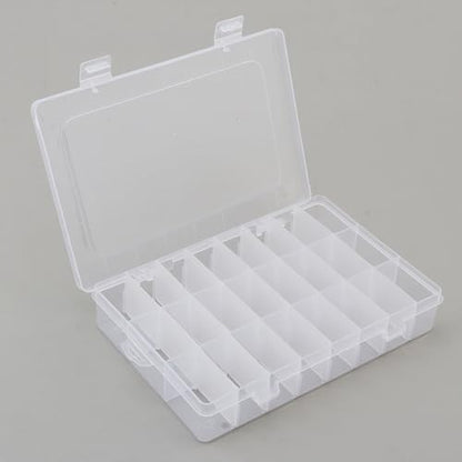24 Compartment Electronic Component Storage Box Case, SMD SMT Case, Electronic Boxes (7.63 x 5.19 inch)