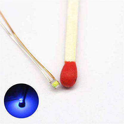 25pcs Pre-soldered Micro pico Litz Wired Leads Blue SMD Led 0603 + Muti-Resistor - color: (3)Blue, size: 25pcs