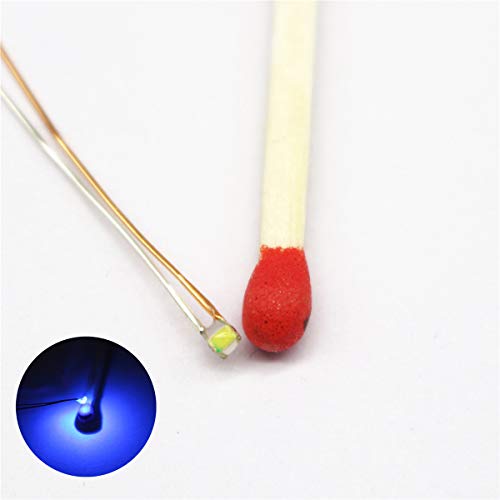 50pcs Pre-soldered Micro pico Litz Wired Leads Blue SMD Led 0603 + Muti-Resistor New - color: (3)Blue, size: 50pcs