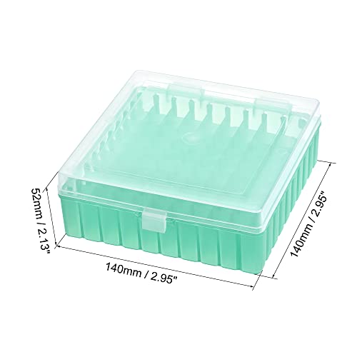 uxcell Centrifuge Tube Freezer Storage Box 100 Places Waterproof Polypropylene Lockable Cryogenic Holder Rack for 1.5/1.8/2ml Microcentrifuge Tubes Vials Samples, Green - color: Green