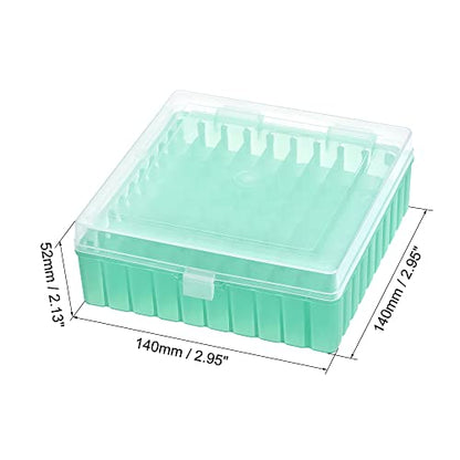 uxcell Centrifuge Tube Freezer Storage Box 100 Places Waterproof Polypropylene Lockable Cryogenic Holder Rack for 1.5/1.8/2ml Microcentrifuge Tubes Vials Samples, Green - color: Green