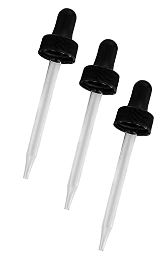 Black Glass Dropper Cap Assembly (Pack of 3) (20/400) - size: 20/400 2oz