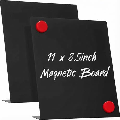 Fainne 2 Pcs Magnetic Stand Bulletin Board Metal, Black, 11 x 8.5 Inches - color: Black, size: 11 x 8.5 Inches