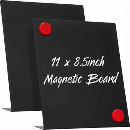 Fainne 2 Pcs Magnetic Stand Bulletin Board Metal, Black, 11 x 8.5 Inches - color: Black, size: 11 x 8.5 Inches