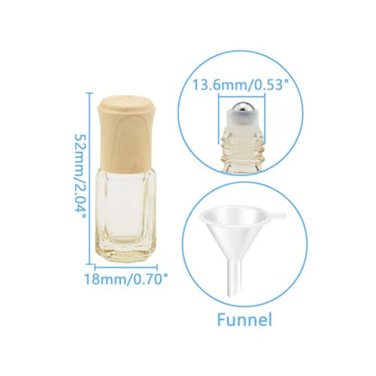 3mL Glass Roller Bottles for Essential Oils, Roller Ball Applicator - color: Yellow
