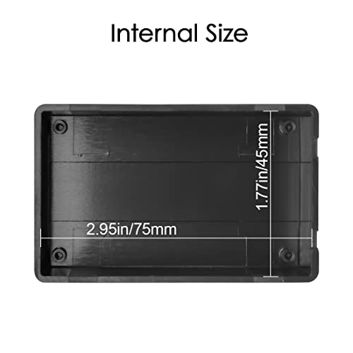 LeMotech 5 Pieces Plastic Project Boxes Junction Case for Electronic Project, Black 3.1 x 2.0 x 1.0 inch (80 x 50x 26 mm) - size: 3.1" x 2.0" x 1.0"(5pc)