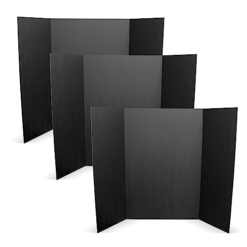 Flipside Products 36” x 48” Foam Project Boards for Presentations, Science Fair, School Projects, Event Displays and Trifold Picture Board - Total Black 3/16'' Thick - 3 Pack - color: Total Black, style: 3 Pack