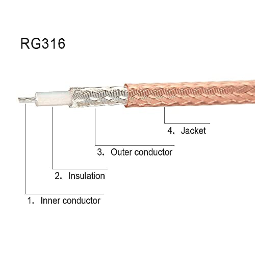 Superbat SMA to N Adapter 1ft RG316 SMA Male to N Female Bulkhead Cable - size: 30cm/12inch, style: sma male to n female