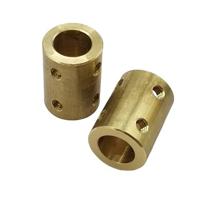 5pcs 10mm to 10mm Bore Rigid Coupling Set Screws,Brass Motor Shaft Coupling Coupler Connector with Screws and Wrench for 3D Printer DIY Encoder Car Model Shaft RC Robot - size: 10mm to 10mm
