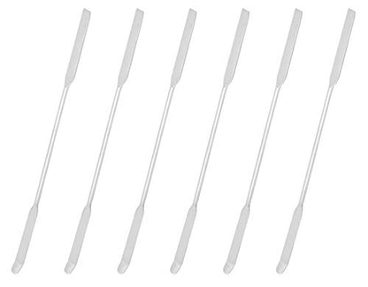 EISCO 6PK Chattaway Spatulas, 7.9" - Stainless Steel, Polished - Dual Ended, Flat & Bent End