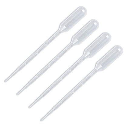 100 Pack Disposable Transfer Pipettes, Plastic Pipettes with Graduated Scale & Bulb Dropper for Essential Oils, Laboratory, Science Experiments (2 ML, 100)