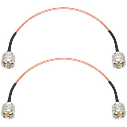 MOOKEERF RG316 CB Coax Cable 1ft,2 Pack UHF PL259 Male to Male CB Antenna Cable 50 Ohm for HAM Radio,Antenna Analyzer,Dummy Load,SWR Meter - size: 1FT