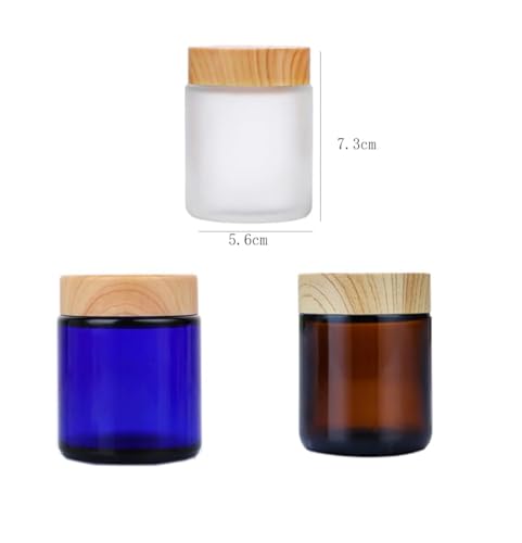 100g Frosted Glass Jars Cosmetic Jars,Refillable Empty Containers - color: White