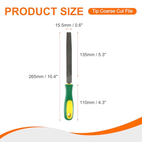 HARFINGTON Tip Coarse Cut File 6" Double Cut Teeth High Carbon Steel Hand Rasp File with Plastic Handle for Metal Wood Deburring Removing - size: 6", style: Coarse