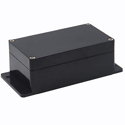 Project Box IP65 Waterproof Dustproof Junction Boxes ABS Plastic DIY Electronic Case,Indoor & Outdoor Electrical Power Cord Enclosure with Fixed Ear Black 6.22 x 3.54 x 2.36 inch(158x90x60mm)