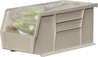 Akro-Mils 30230 AkroBins Plastic Hanging Stackable Storage Organizer Bin, 11-Inch x 5-Inch x 5-Inch, Stone, 12-Pack - color: Stone