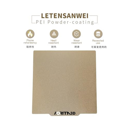 PEI Sheet Double-Sided Removable Magnetic 3D Printer Build Surface Heated Bed Bed Upgraded Cover for Creality CR-10, CR-10S, Sidewinder X1/X2 S8 Pro and Other Same Sized (310X310) - size: 310X310