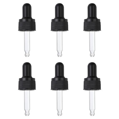 PATIKIL Glass Eye Dropper Caps, 6 Pcs Plastic Glass Dropper Closure Top for 5ml(1/6oz) Essential Oils Bottle, Perfume, Lab Experiments, Black - size: 5ml