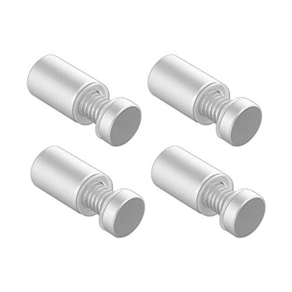 Sign Standoff 1/2" x 3/4", Solid Aluminum Sign Standoff Screws Mounting Hardware for Glass Panel, Acrylic Panel,Pack of 4 - color: Silver, size: 1/2"x3/4" 4 Pack