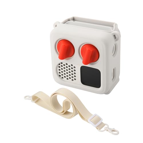 Silicone Case Cover for Yoto Mini (2024 Edition), Travel Carrying Case with Adjustable Shoulder Strap Protective Cover for Yoto Mini Player (White Smoke) - color: White Smoke