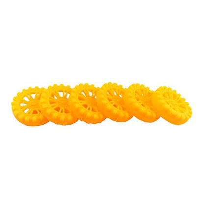 EUDAX 30mmx8mm Plastic Roll 2mm Dia Shaft Toys Wheel and 2mmx100mm STEM Shaft Round Rod Axles for DIY Toy RC Car Truck Boat Helicopter Model Part (Yellow, 100pcs) - color: Yellow, size: 100pcs