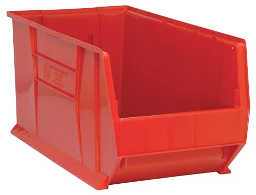FSE 373-QUS976RD Hulk 30" Container, 29-7/8"L x 16-1/2"W x 15"H, high Impact Polypropylene, Stackable, autoclavable up to 250°F, red, Made in USA
