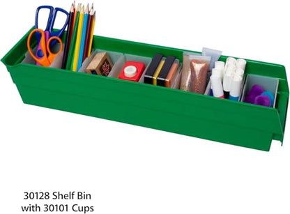 Akro-Mils 30128 Plastic Nesting Shelf Bin Box, (18-Inch x 4-Inch x 4-Inch), Green, (12-Pack) - color: Green