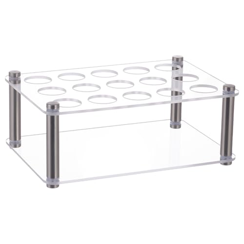 UNICRAFTALE 1 Set 15-Holes Acrylic Test Tube Holder Rack Lab Supplies Rectangle Clear Test Tube Rack Round Holes Test Tube Holder Hole 8mm for Test Tubes Chemistry Laboratory 7.8x5.28x2.93 Inch - size: 19.8x13.4x7.45cm