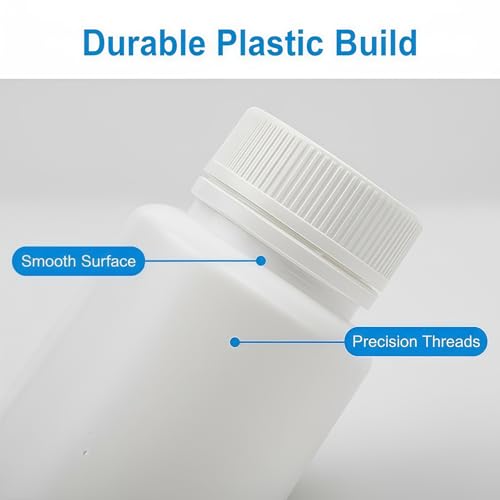 50PCS White Empty Solid Plastic Bottle Case Holder Container Vials Box with Screw Cap for Powder Sample Storage (50ml/1.67oz)
