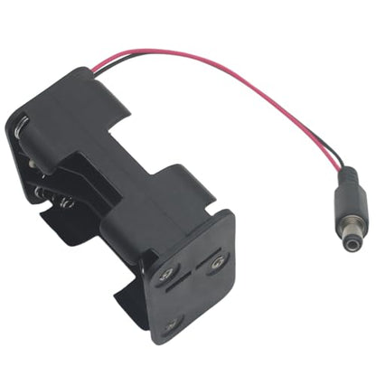 2 Pcs 6xAA Power Box 6V Black Battery Pack Holder Case Box with DC Plug Barrel Jack Connector for Wireless Camera Halloween LED Light Strip