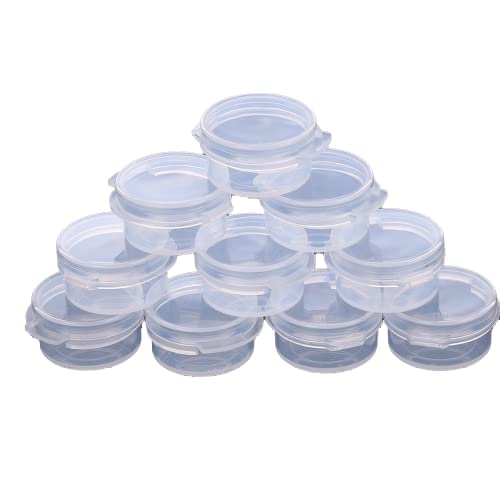 EORTA 50 Pcs Plastic Cosmetic Jar 5g Empty Clear Case with Snap Lids Portable Mini Storage Box Makeup Jar Sample Bottle Sealing Pot Cosmetic Containers for Sampling, Traveling, Mixing - size: 5 grams, style: 50 Pieces